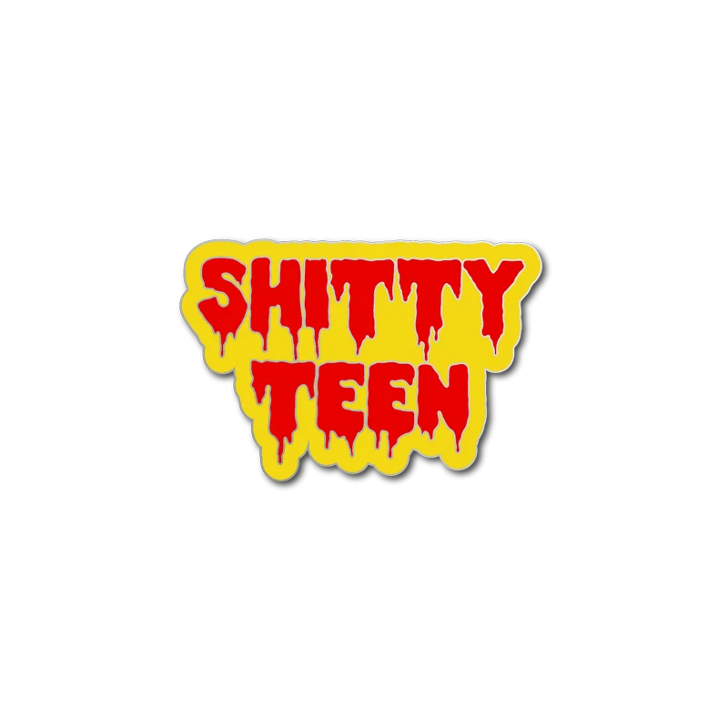 Lindsey Way 设计的 Shitty Teen 黄红闪粉珐琅徽章