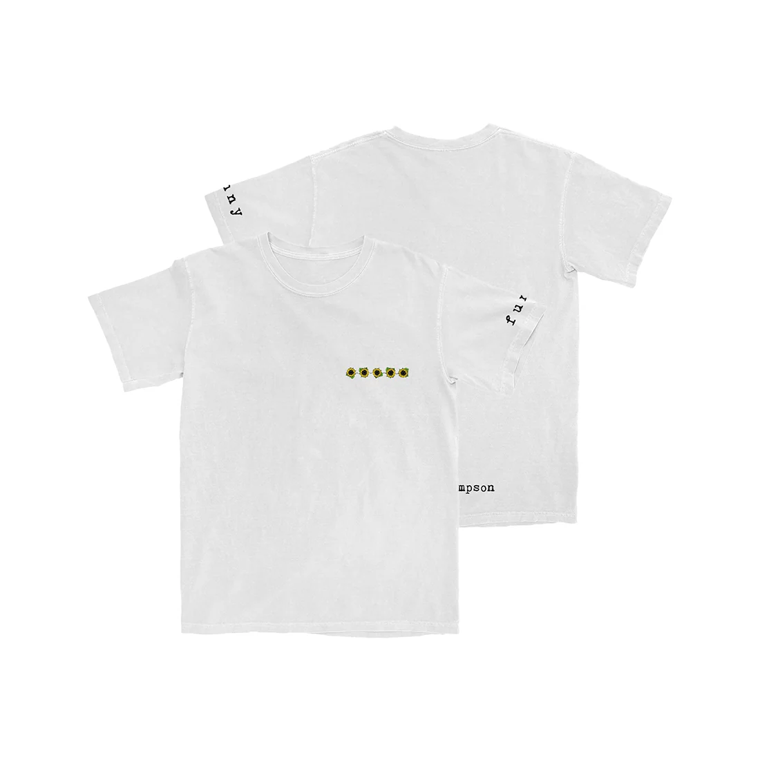 Jasmine Thompson Sunflower Repeat T-Shirt in White
