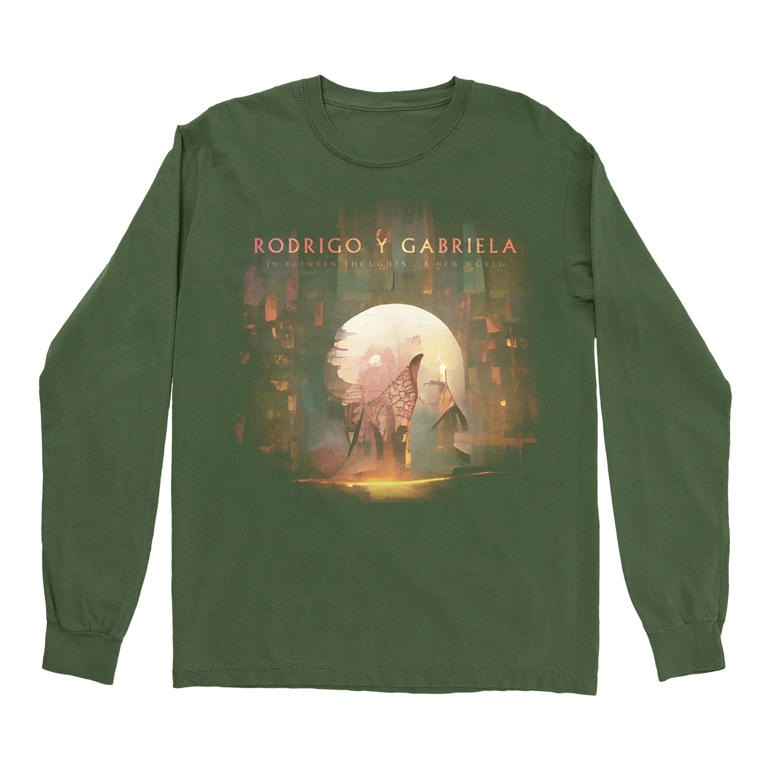 Rodrigo y Gabriela Album Cover Long Sleeve T-Shirt in Moss Green