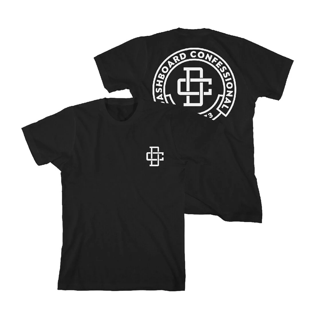 Dashboard Confessional Est. Pennant T-Shirt with Front and Back Logo