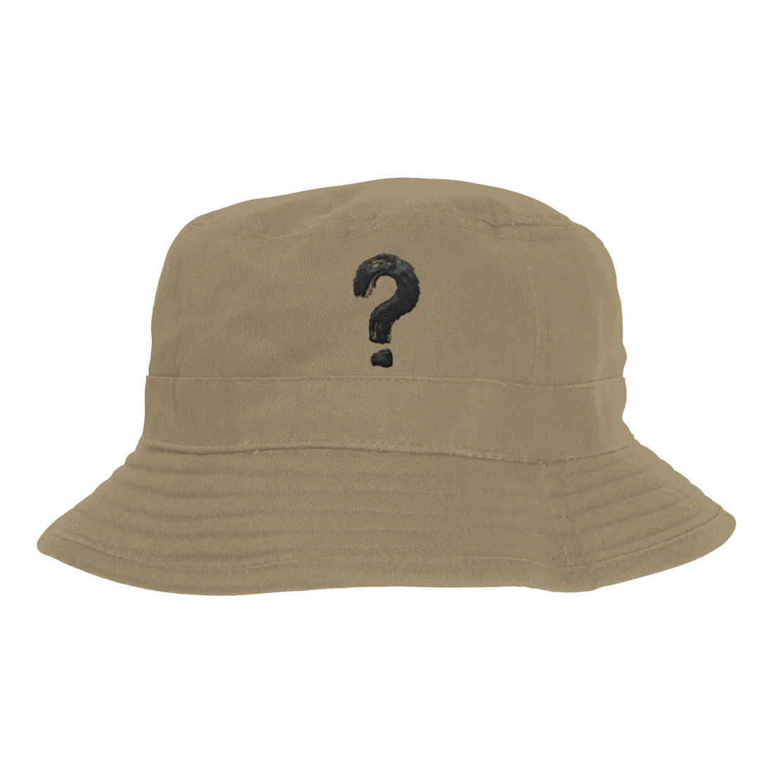 Why Don't We Khaki Bucket Hat with Embroidered Question Mark