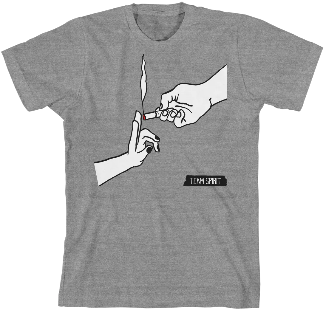 Cigarette Unisex T-Shirt by Team Spirit in Heather Grey Blend