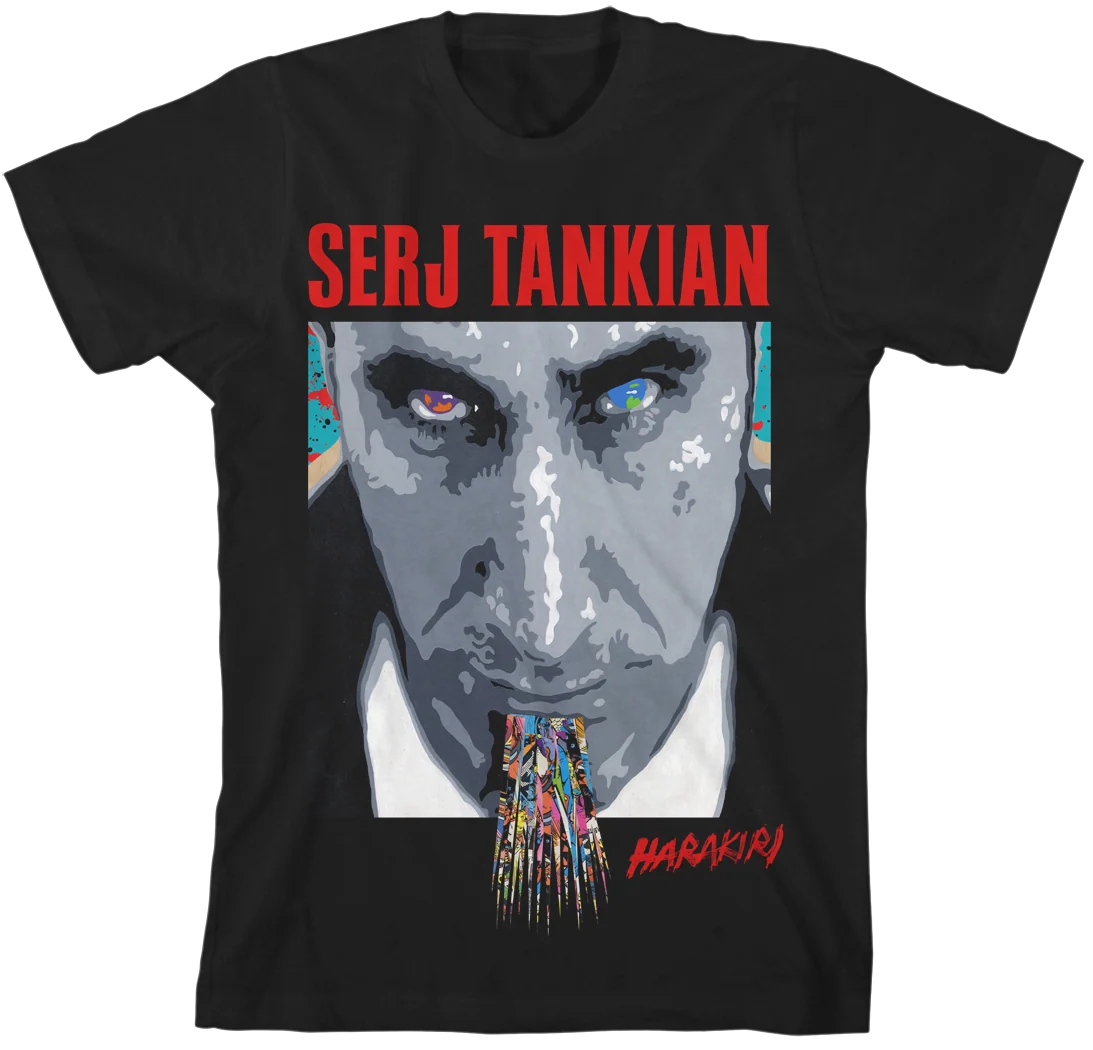 Serj Tankian Harakiri Cover T-Shirt in Black Cotton