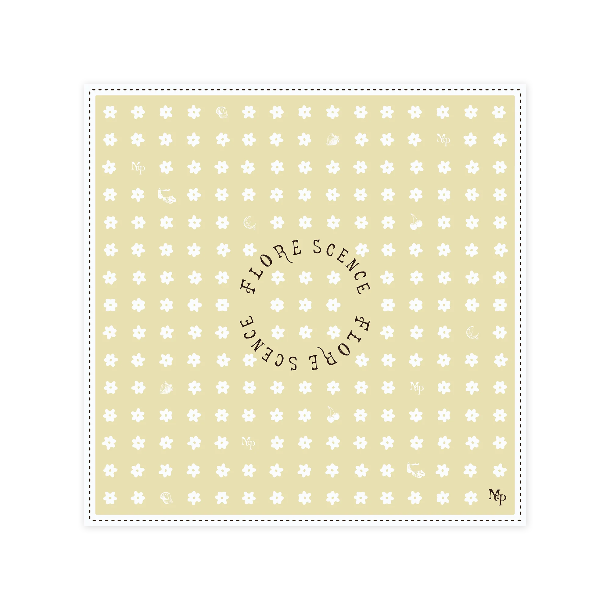 Florescence Scarf in Pale Yellow with Floral Album Print