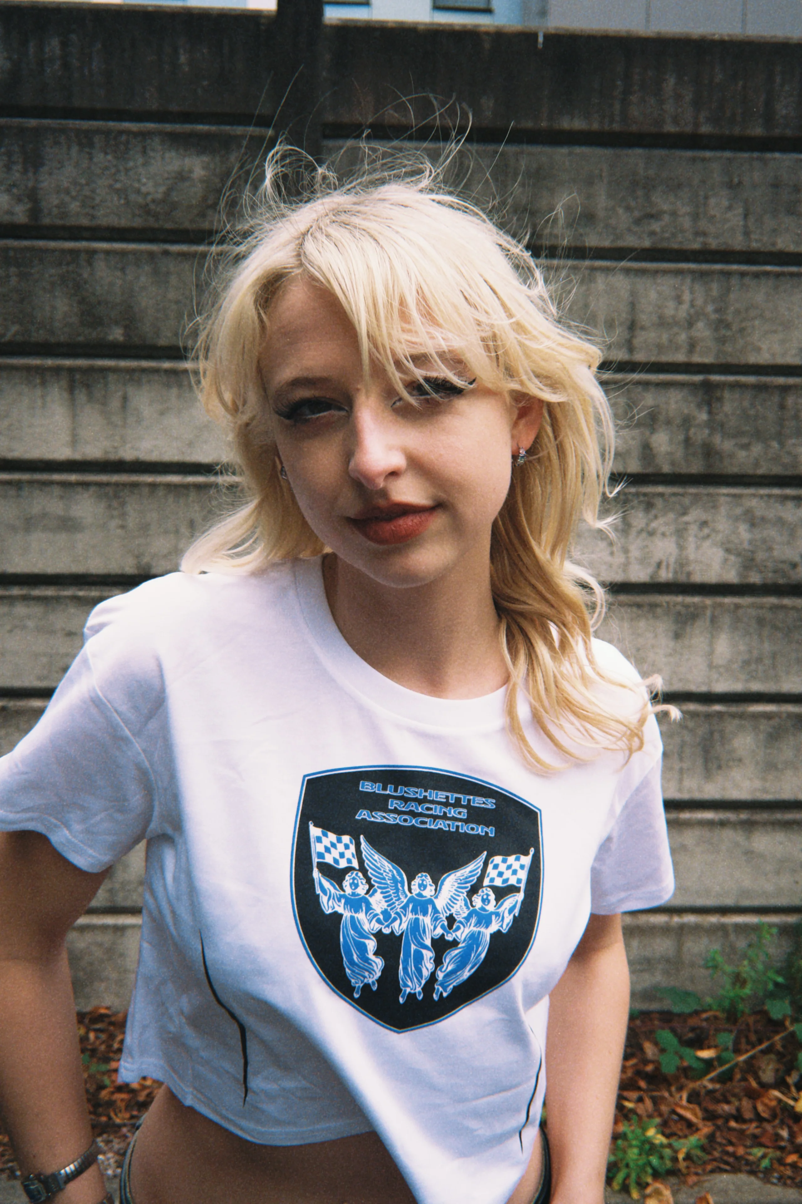 Blusher Crop Top Blusherettes Racing Association Tee