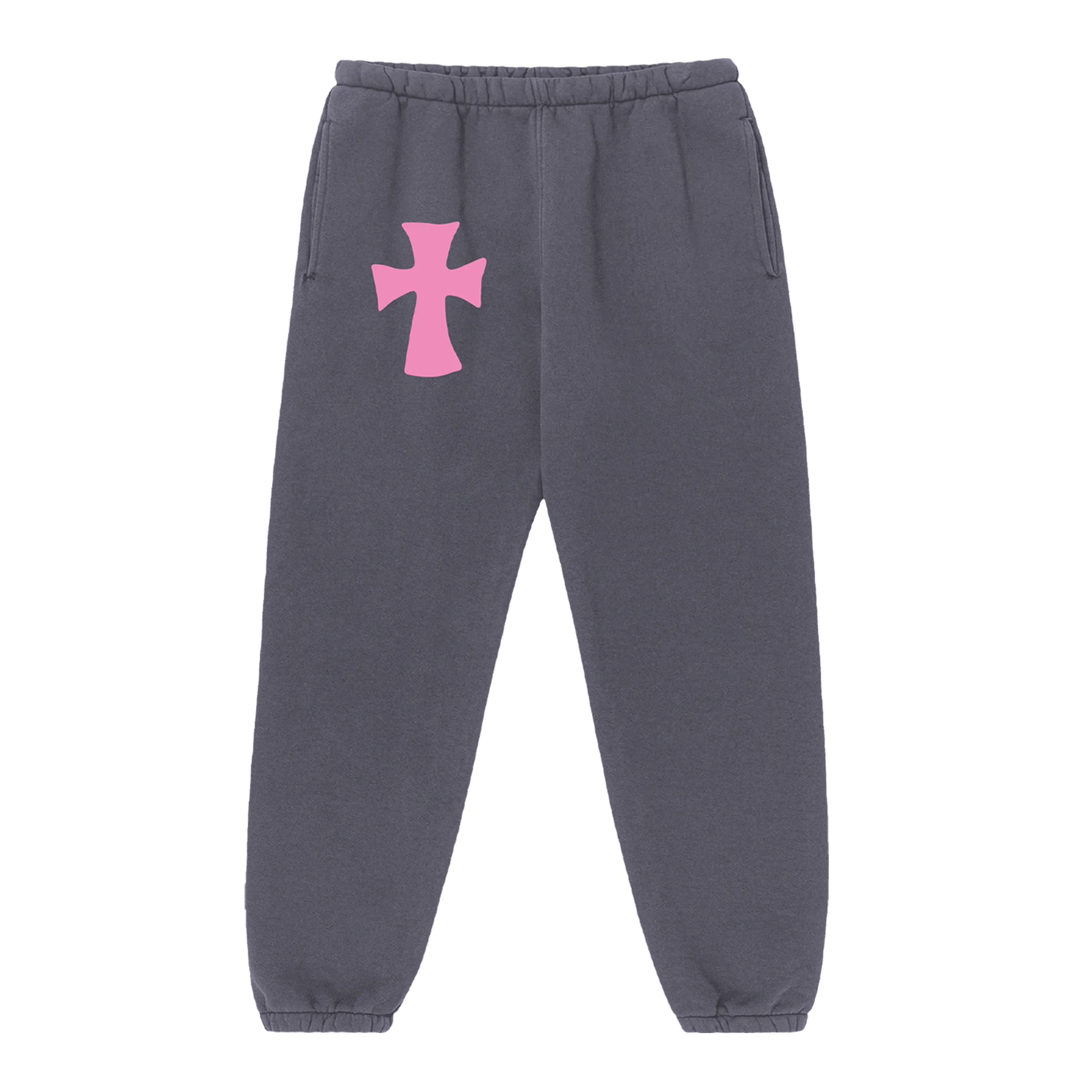Lil Uzi Vert Pink Cross Sweatpants in Faded Black