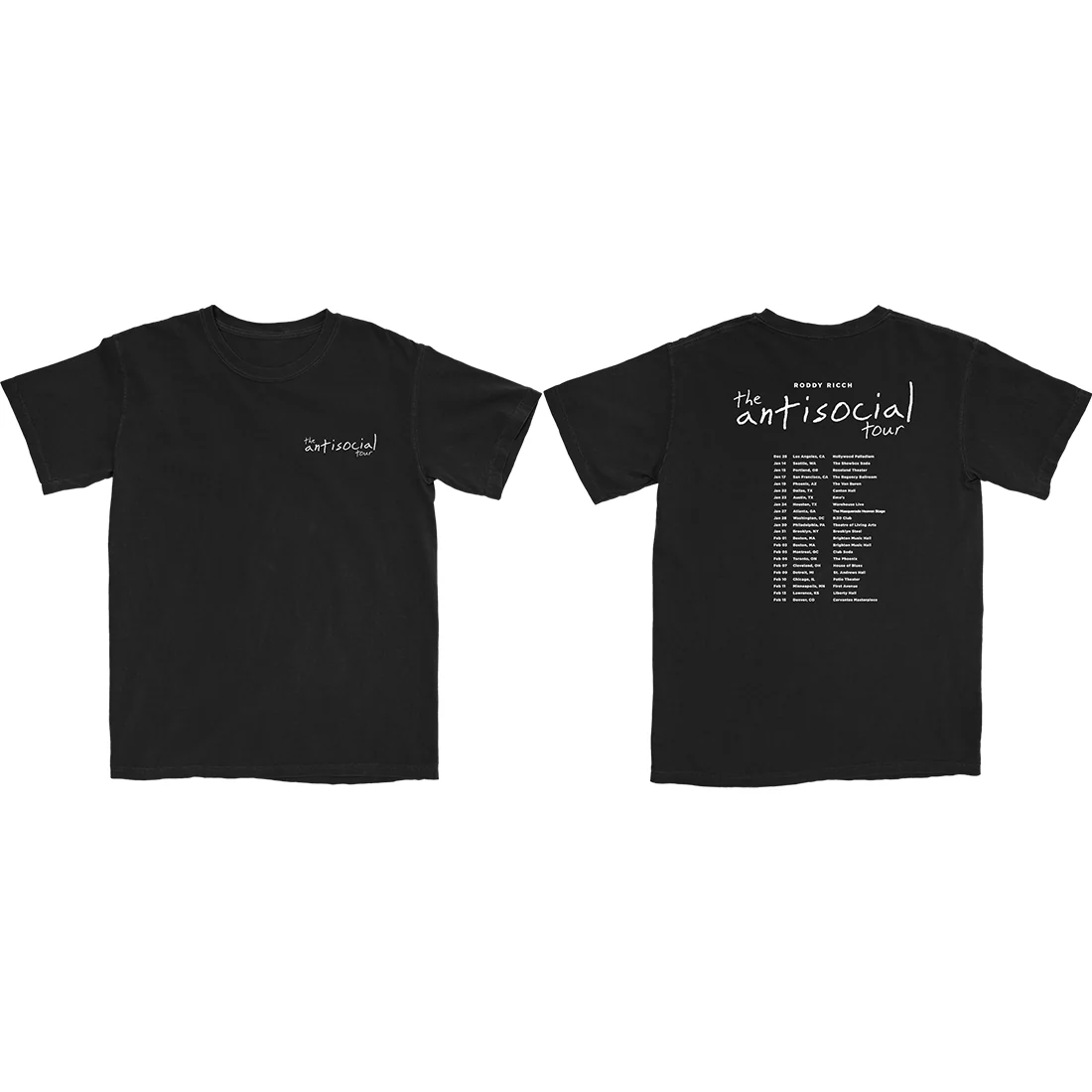 Roddy Ricch Antisocial Tour T-Shirt Black Unisex
