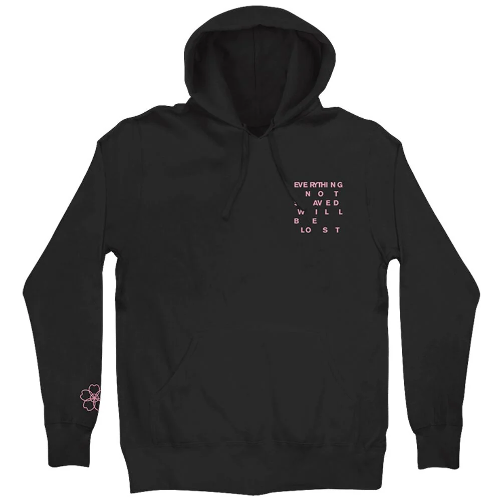 Foals Cover Split Hoodie in Black Poly-Cotton