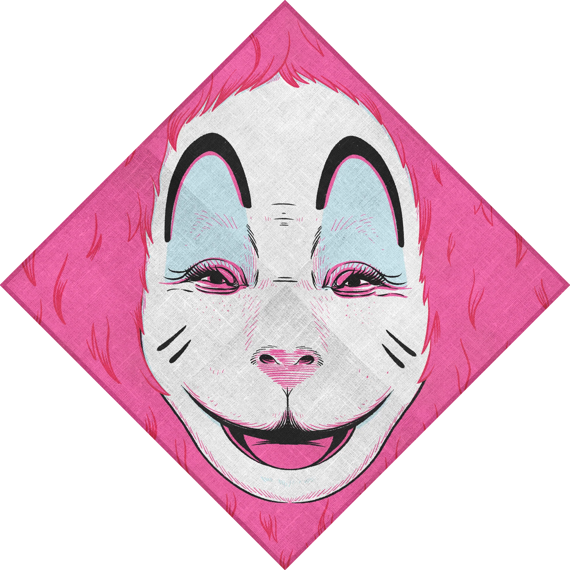 Lola Face Bandana 21 Inch Pink Sublimated Print