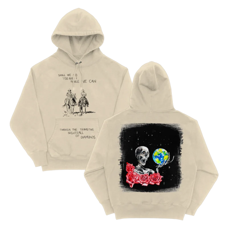 Dark Star Recycled Cotton Hoodie with Lyric and Graphic Print