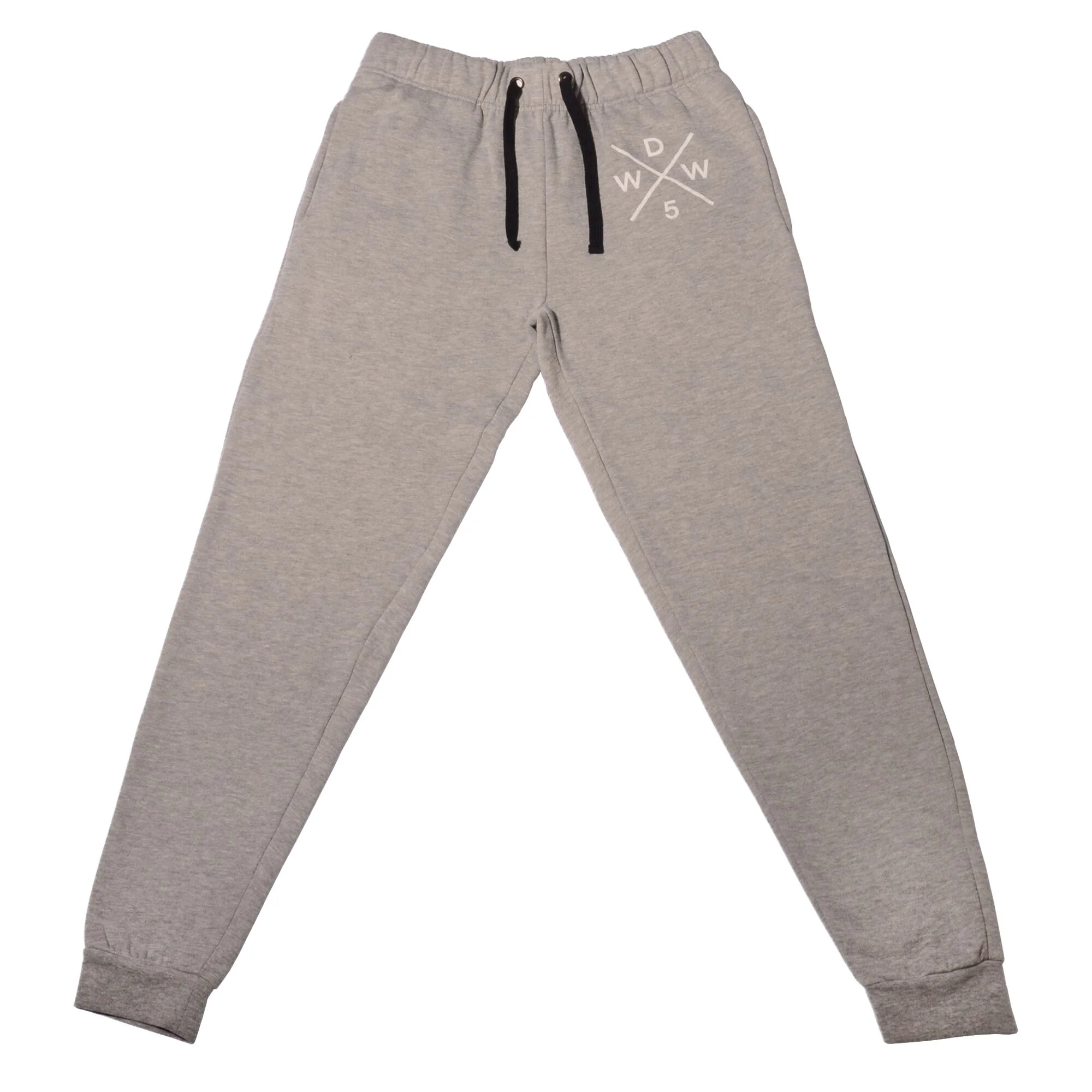 Why Don't We Gray Joggers with White Cross Logo