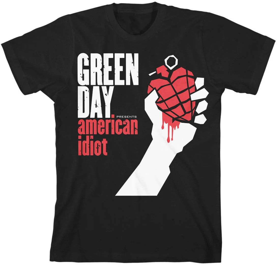American Idiot 黑色修身图案T恤
