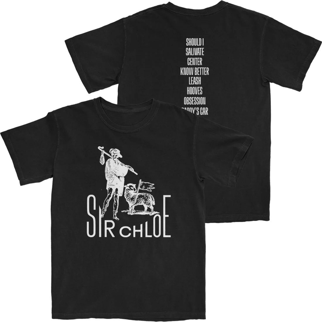 Sir Chloe Sheep Shepherd Tracklist Tee Black Unisex T-Shirt