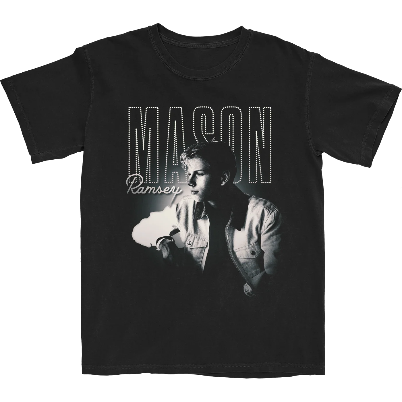 Vintage Photo Tee with Black and White Mason Portrait