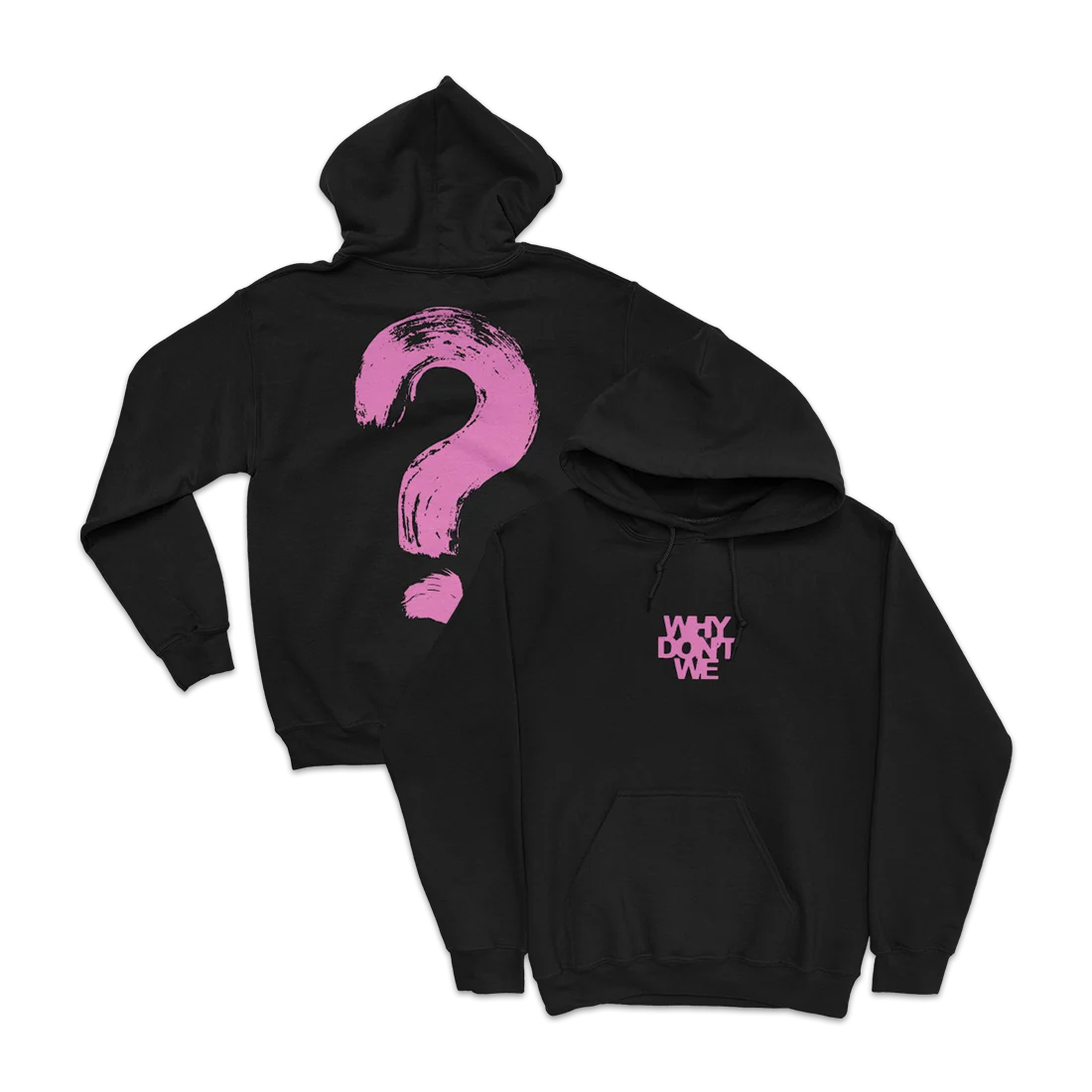 Why Don't We Essentials Hoodie in Pink Logo Design
