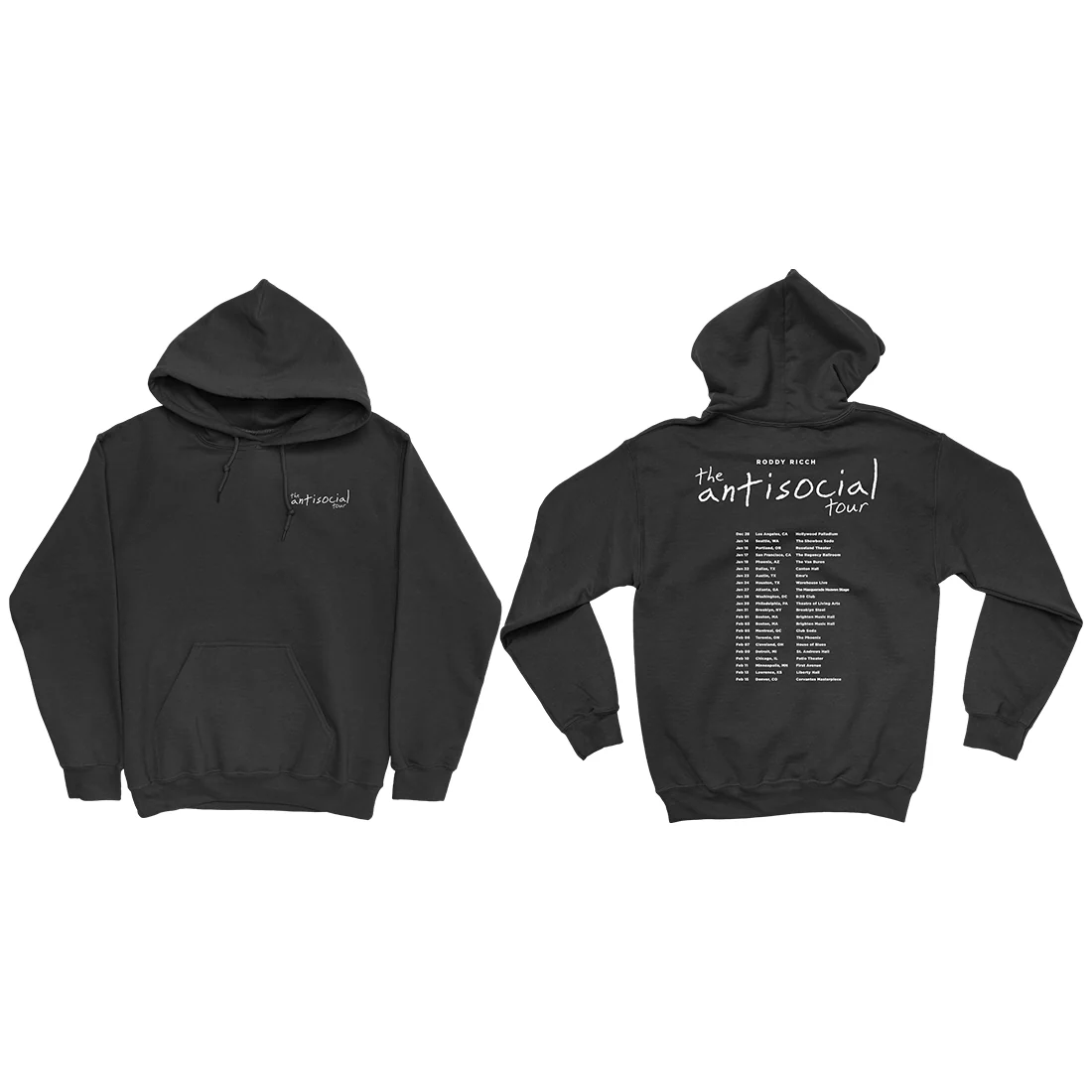 Roddy Ricch Antisocial Tour Hoodie in Black