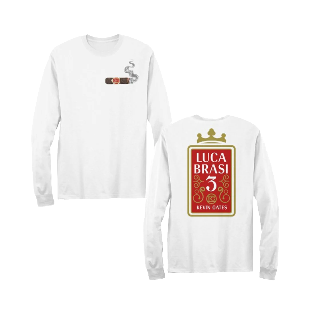Cigar Label Longsleeve T-Shirt with Luca Brasi 3 Back Print