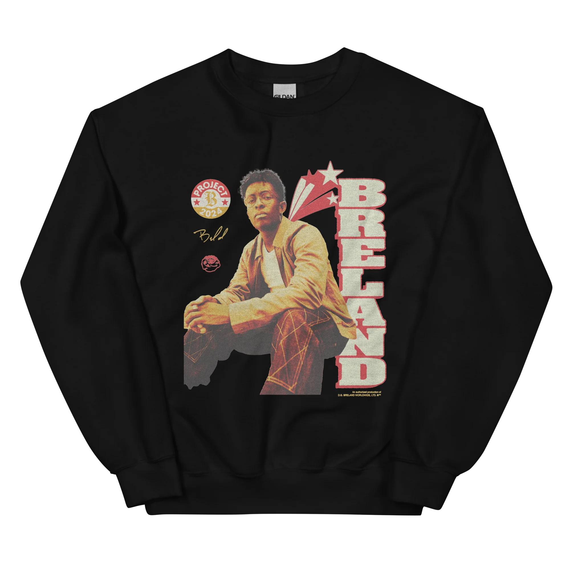 Photo Crewneck Unisex Black Sweatshirt with Large ⟦K2⟧ Print