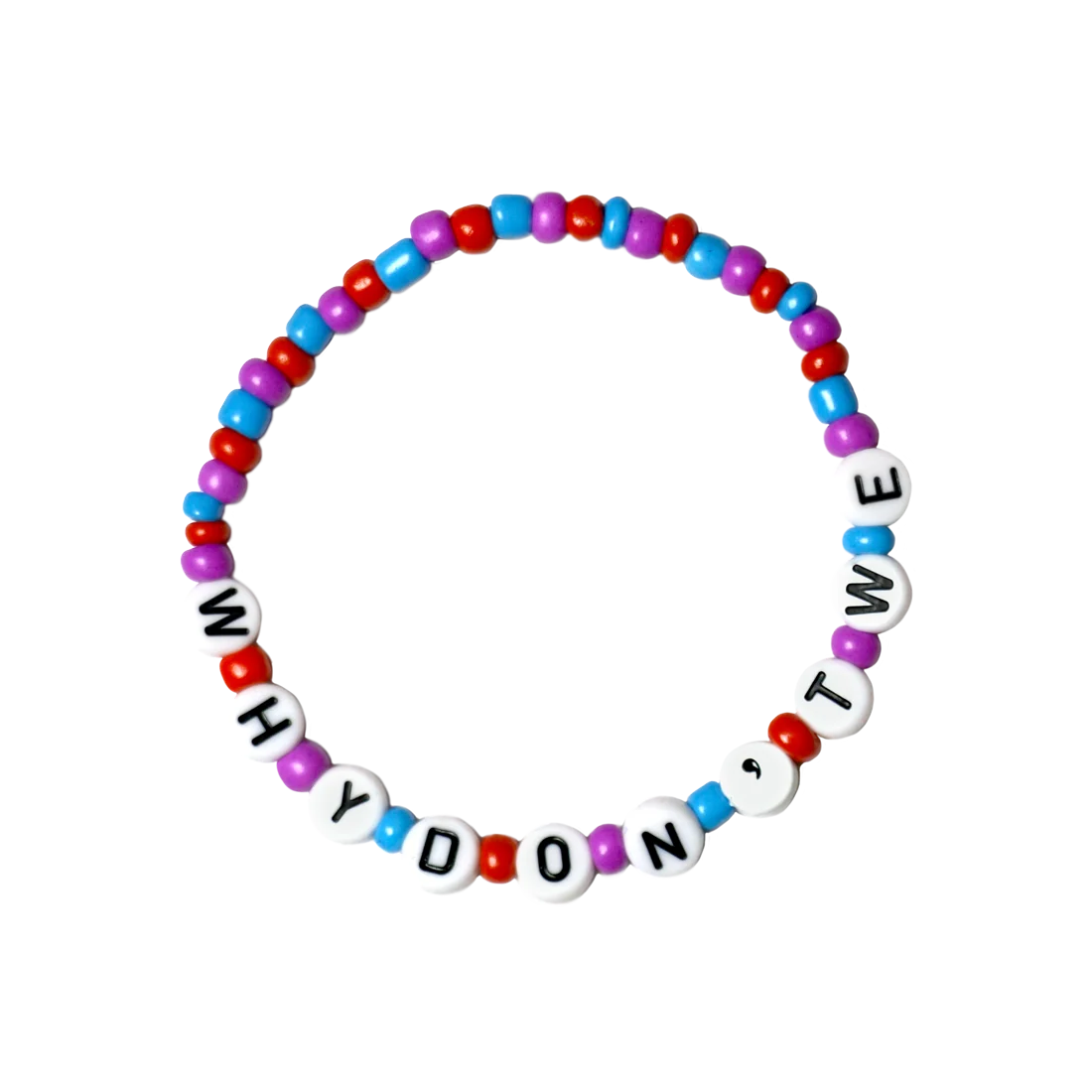 Why Don't We Beaded Bracelet with Glass and Alloy Beads