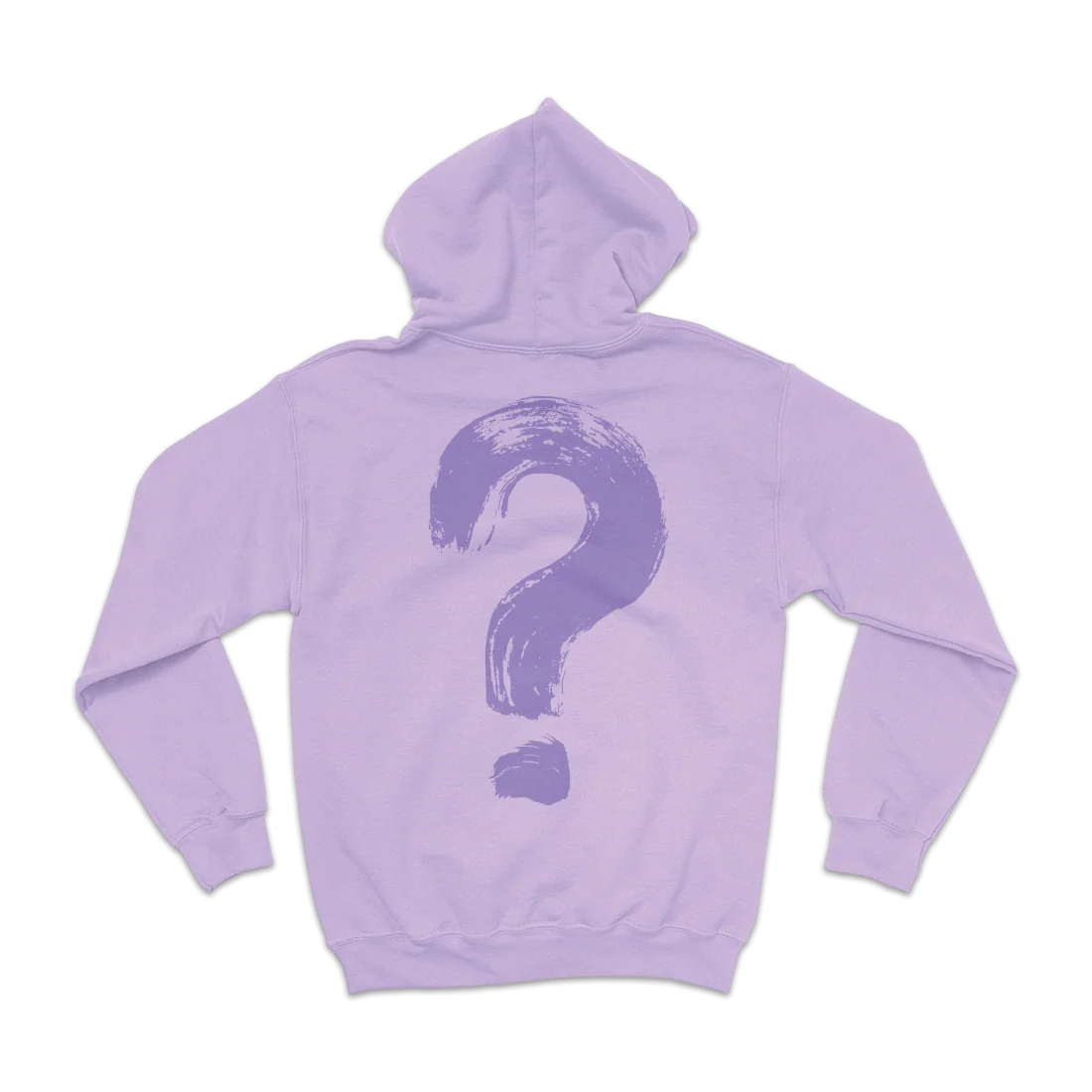 Why Don't We Essentials 连帽衫 薰衣草紫，配 Logo 与问号