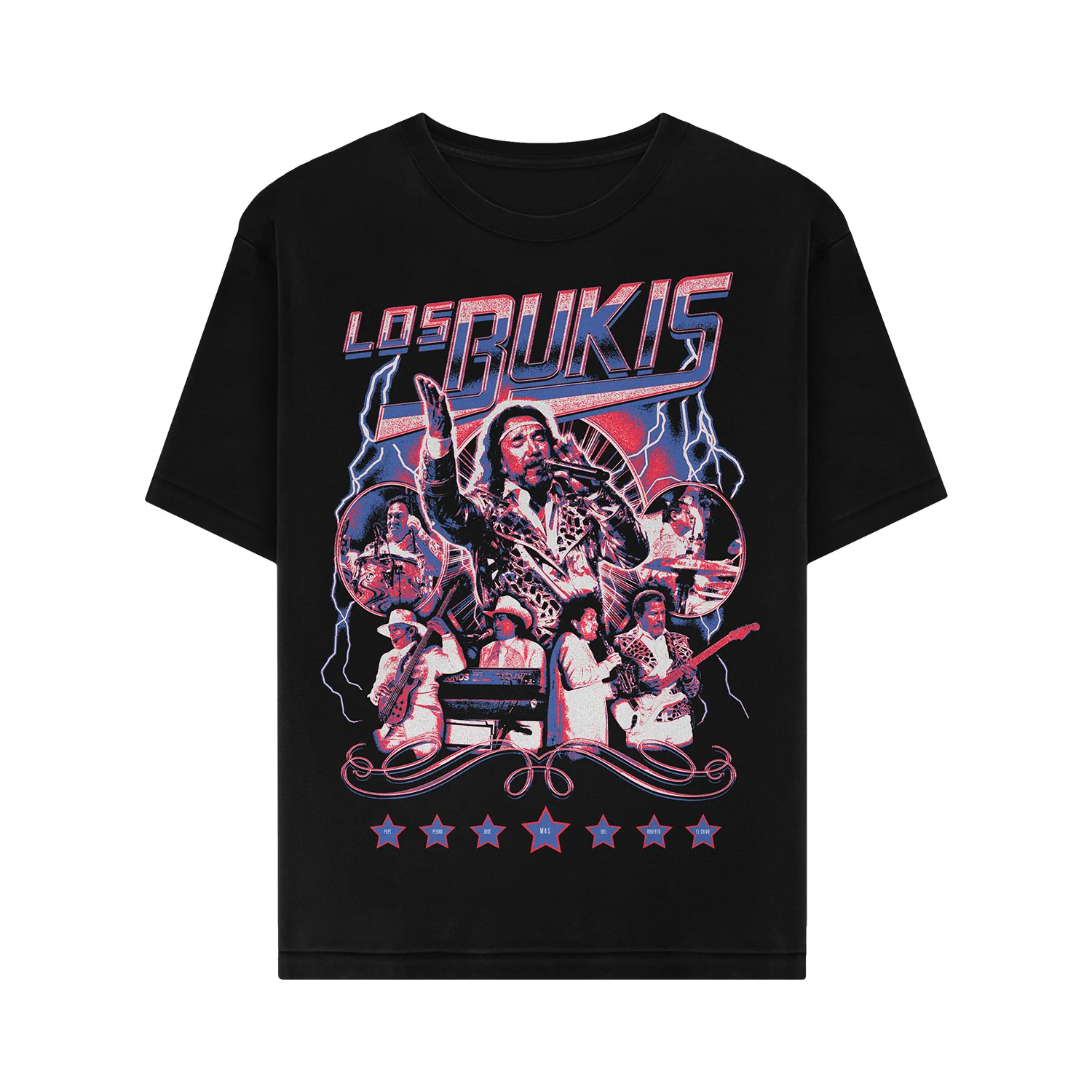 Los Bukis Dodgers Stadium T-Shirt, Black Ring-Spun Cotton Concert Tee