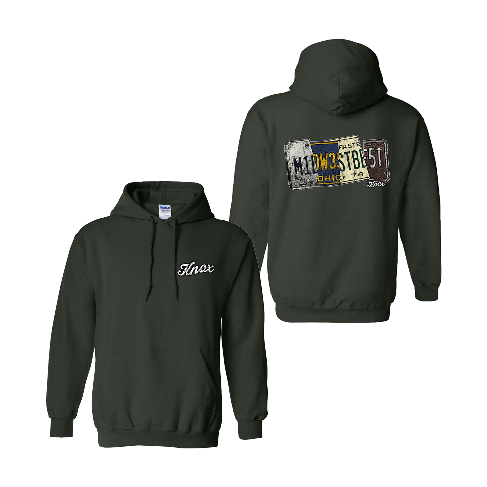 My Midwest Best Hoodie by Knox in Hunter Green Fleece