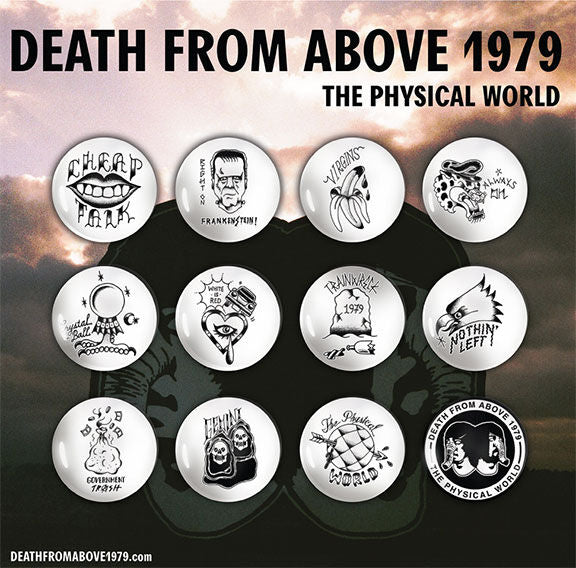 Death From Above 1979 TPW 徽章套装 白色，12 枚徽章