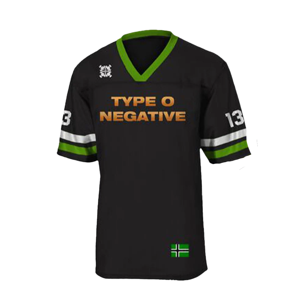 Type O Negative October Rust Football Jersey with Embroidered Logo