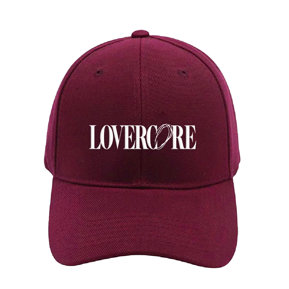 Lovercore Cap Burgundy Cotton Twill Baseball Cap by Artemas