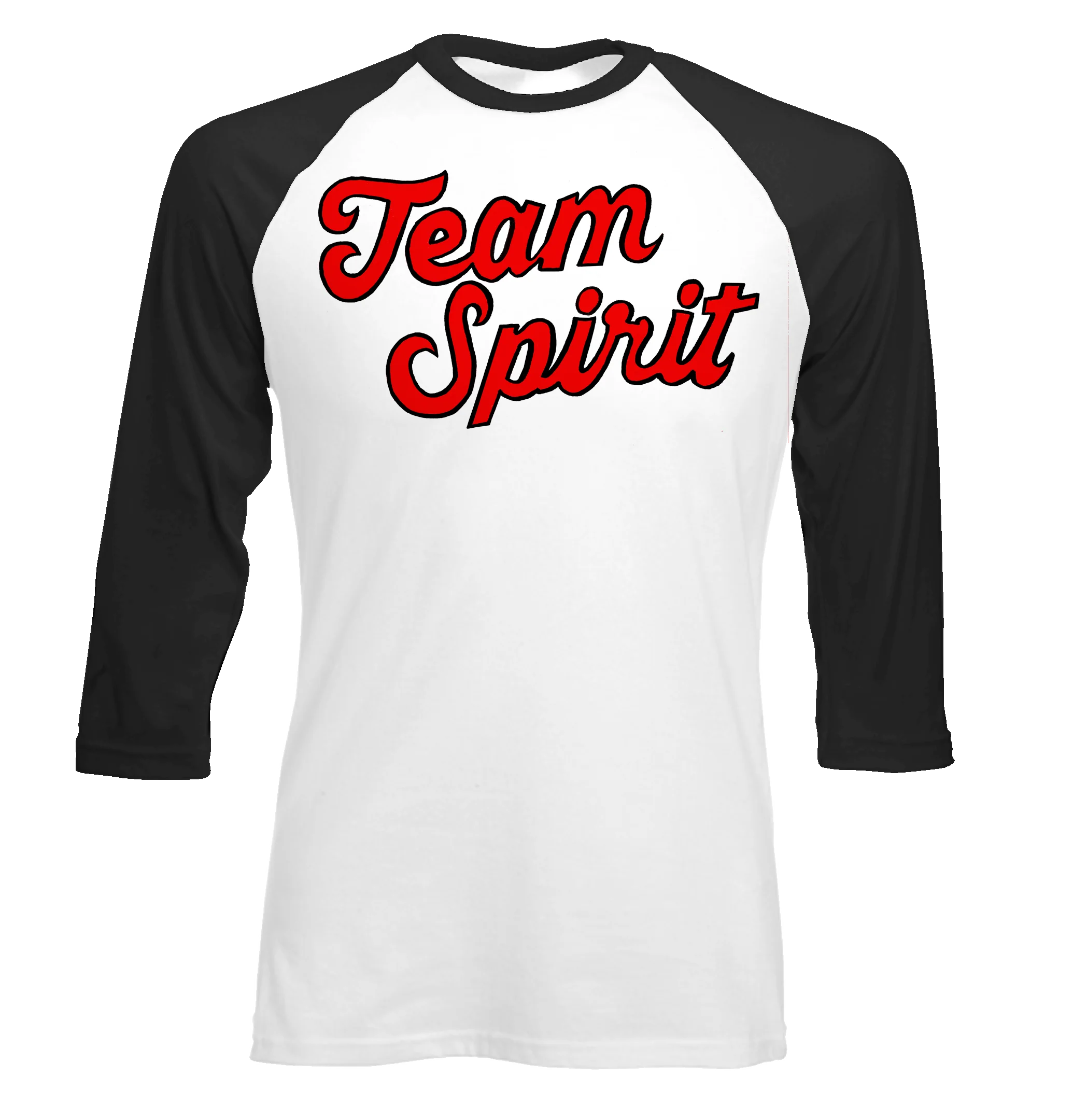 Sports Type Raglan White Body Black Sleeve Cotton Tee