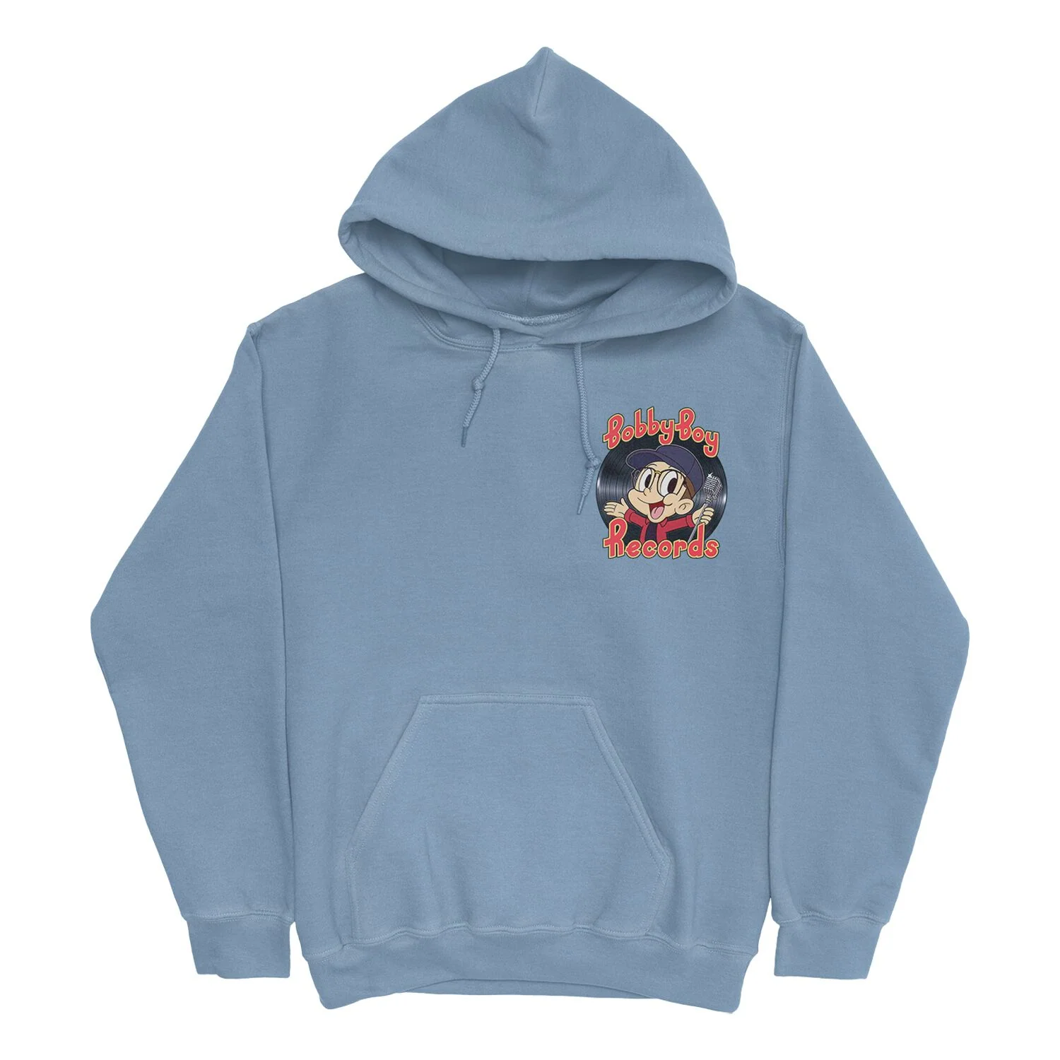Bobby Boy Records Light Blue Hoodie in a Poly Cotton Blend