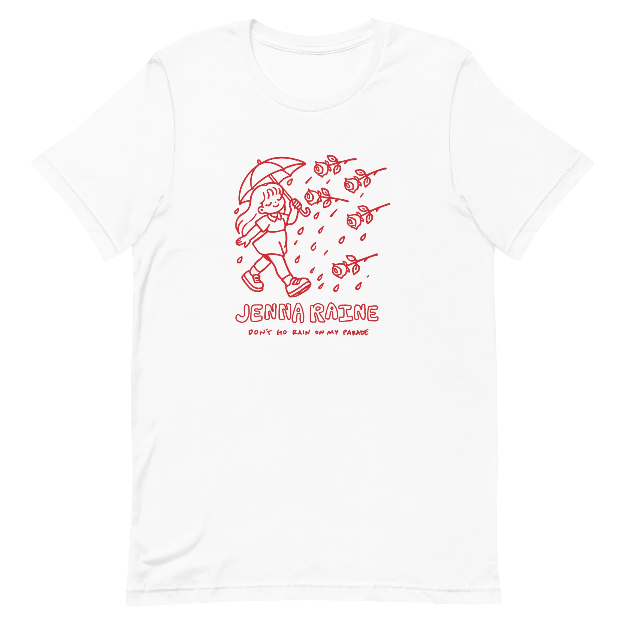 Jenna Raine Rose Tee in White Classic Fit