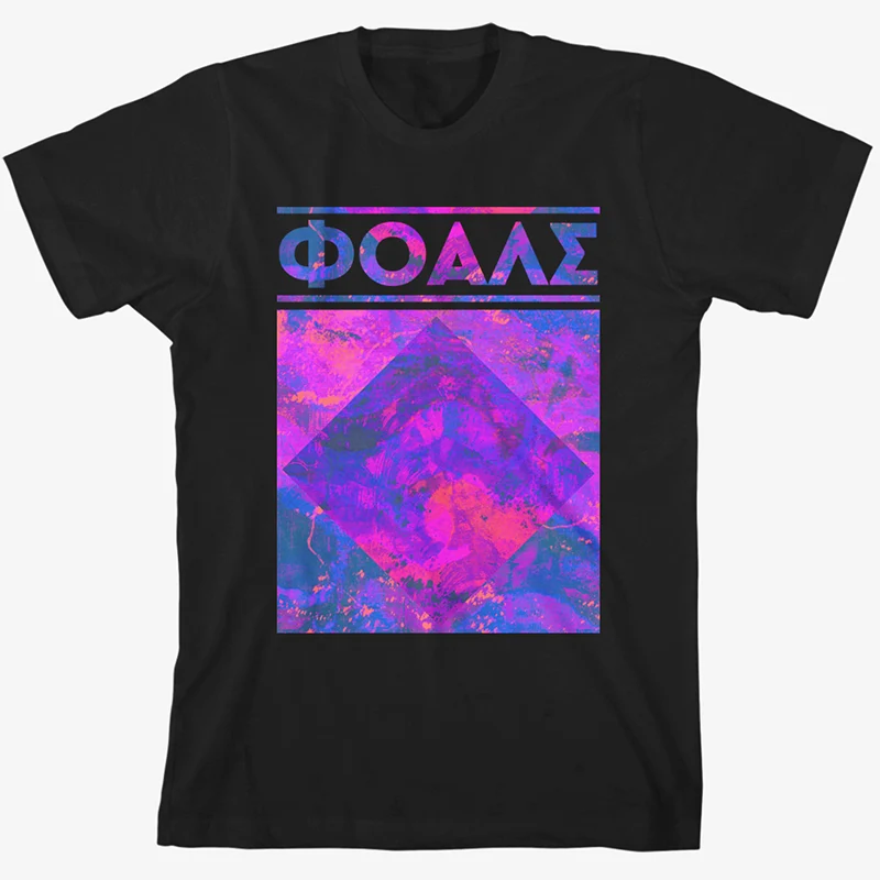 Foals Greek Logo T-Shirt in Black Cotton
