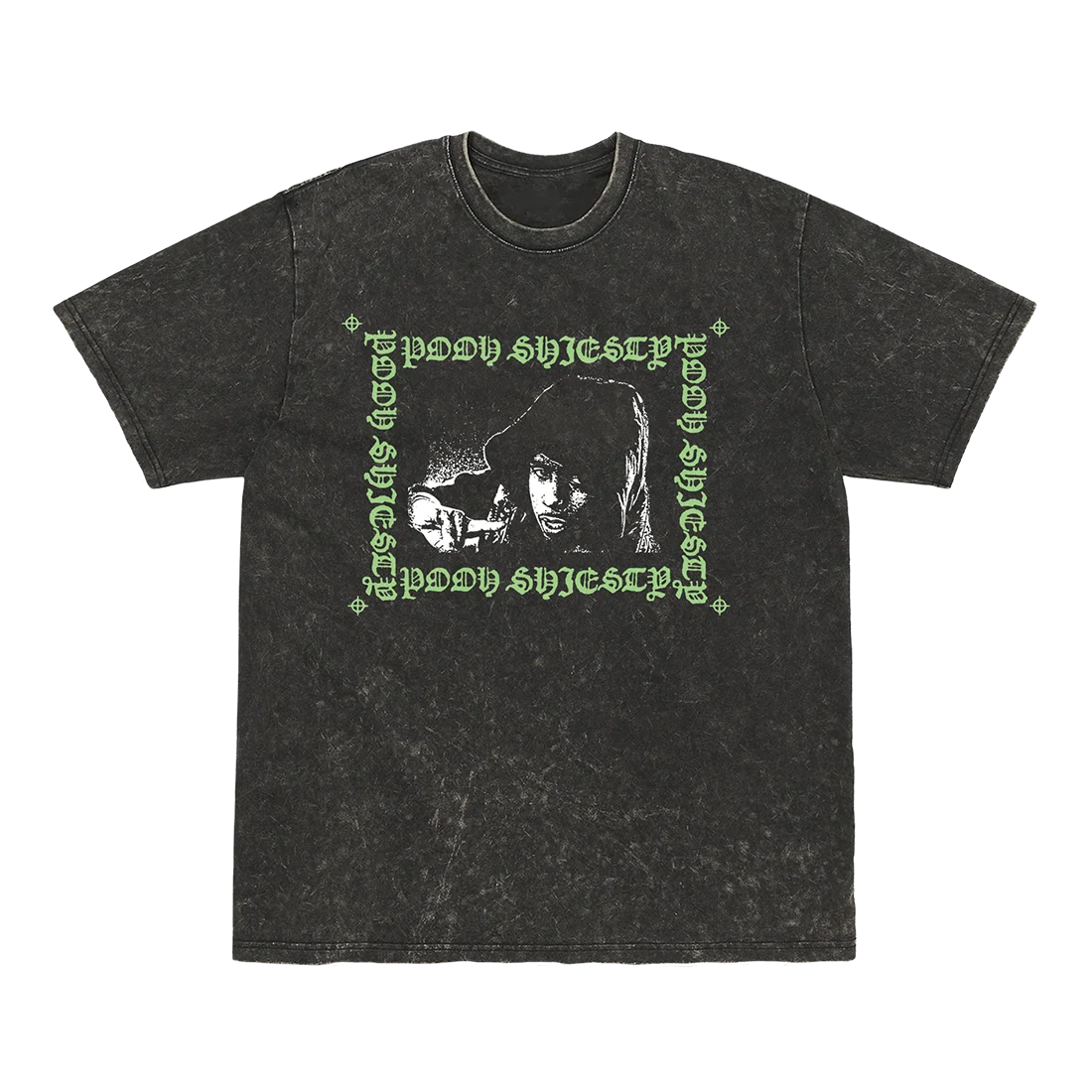 Pooh Shiesty Shiesty Season T-Shirt in Black Vintage Wash