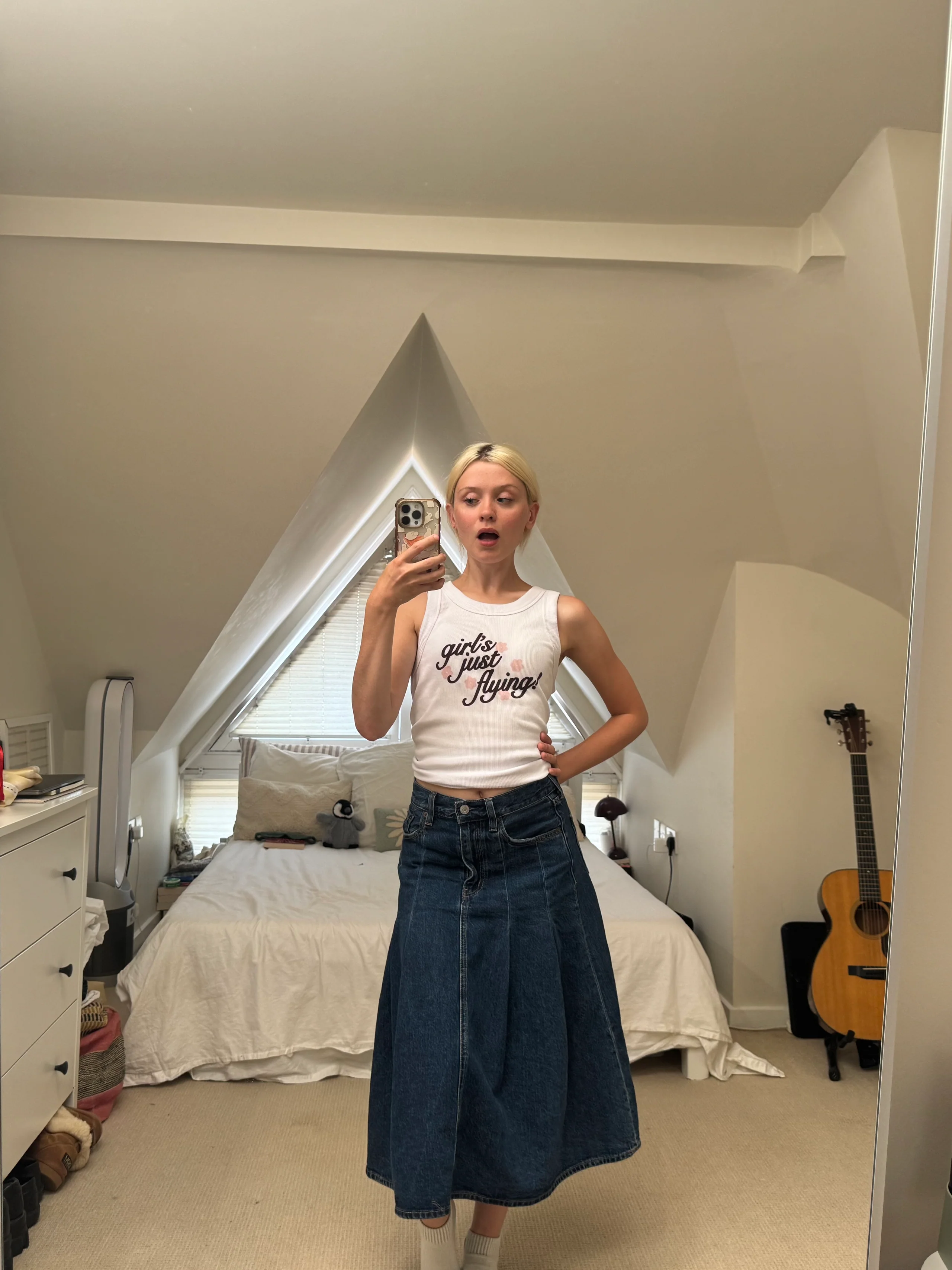 Girl's Just Flying Tank White
