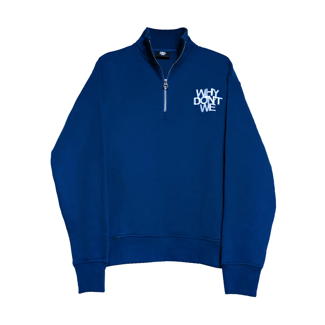 Why Don't We Quarter Zip Fleece in Navy with White Logo