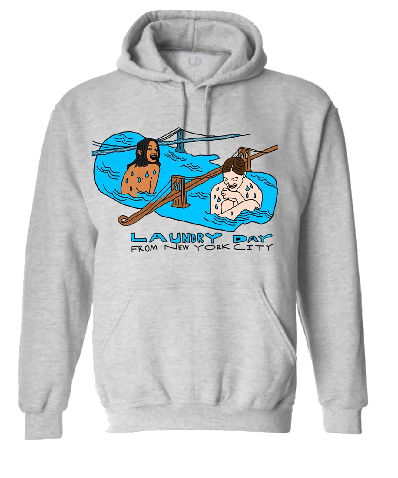 Bath Time Grey Hoodie in Heavy Blend Cotton