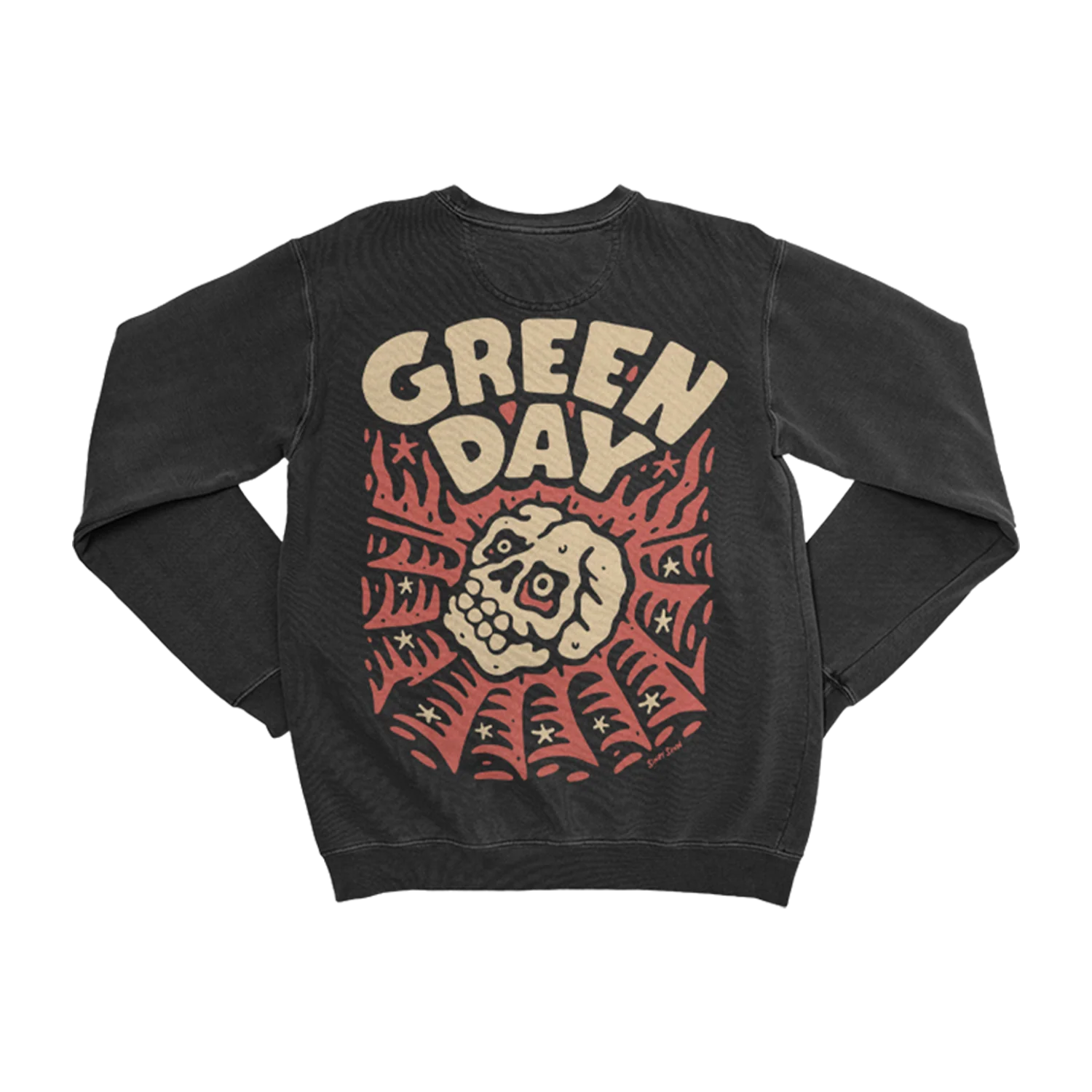 Green Day 骷髅蜘蛛圆领卫衣