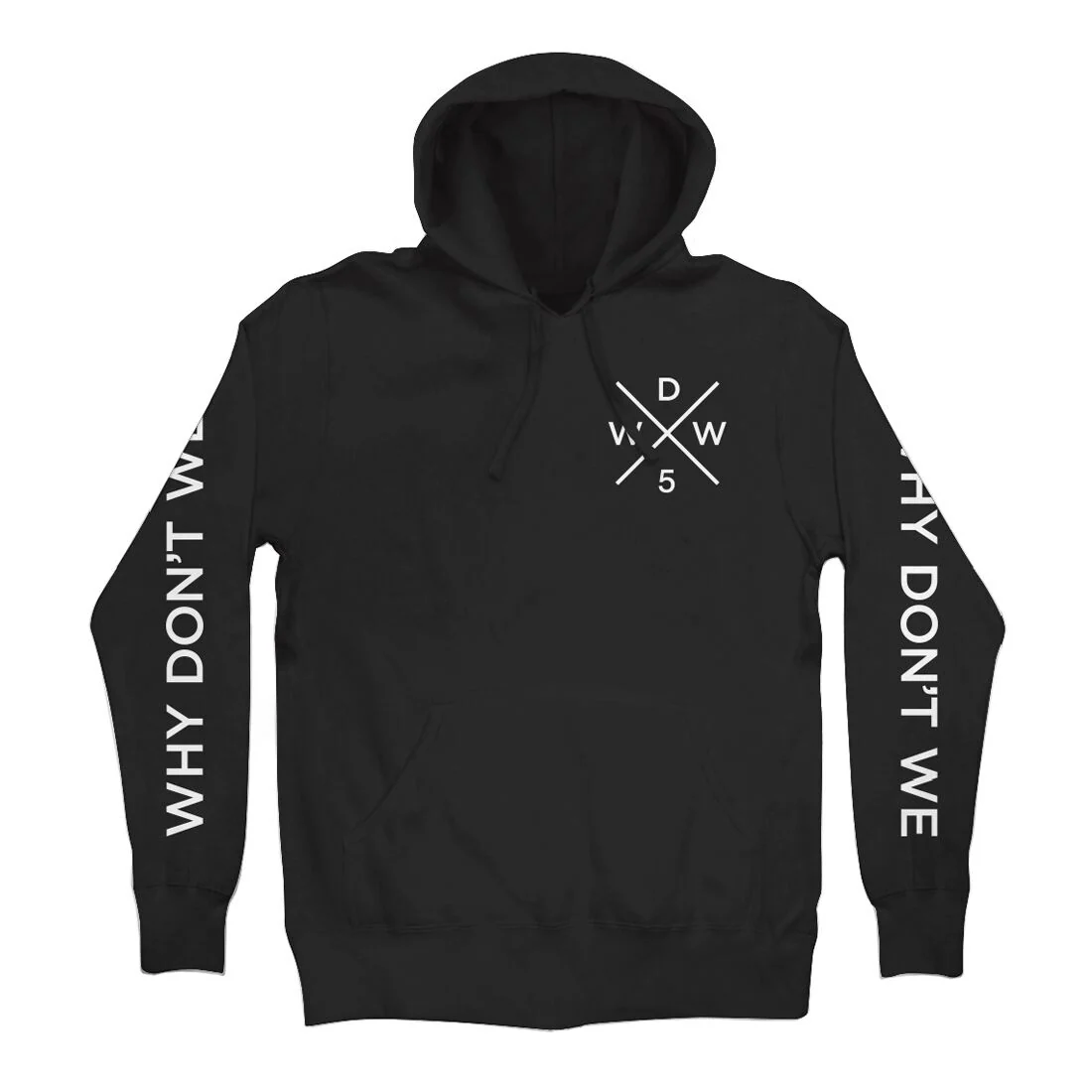 Why Don't We Cross Logo Pullover Hoodie with Sleeve Print