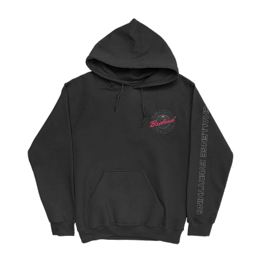 BRELAND Cross Country Globe Hoodie in Black Unisex Fit