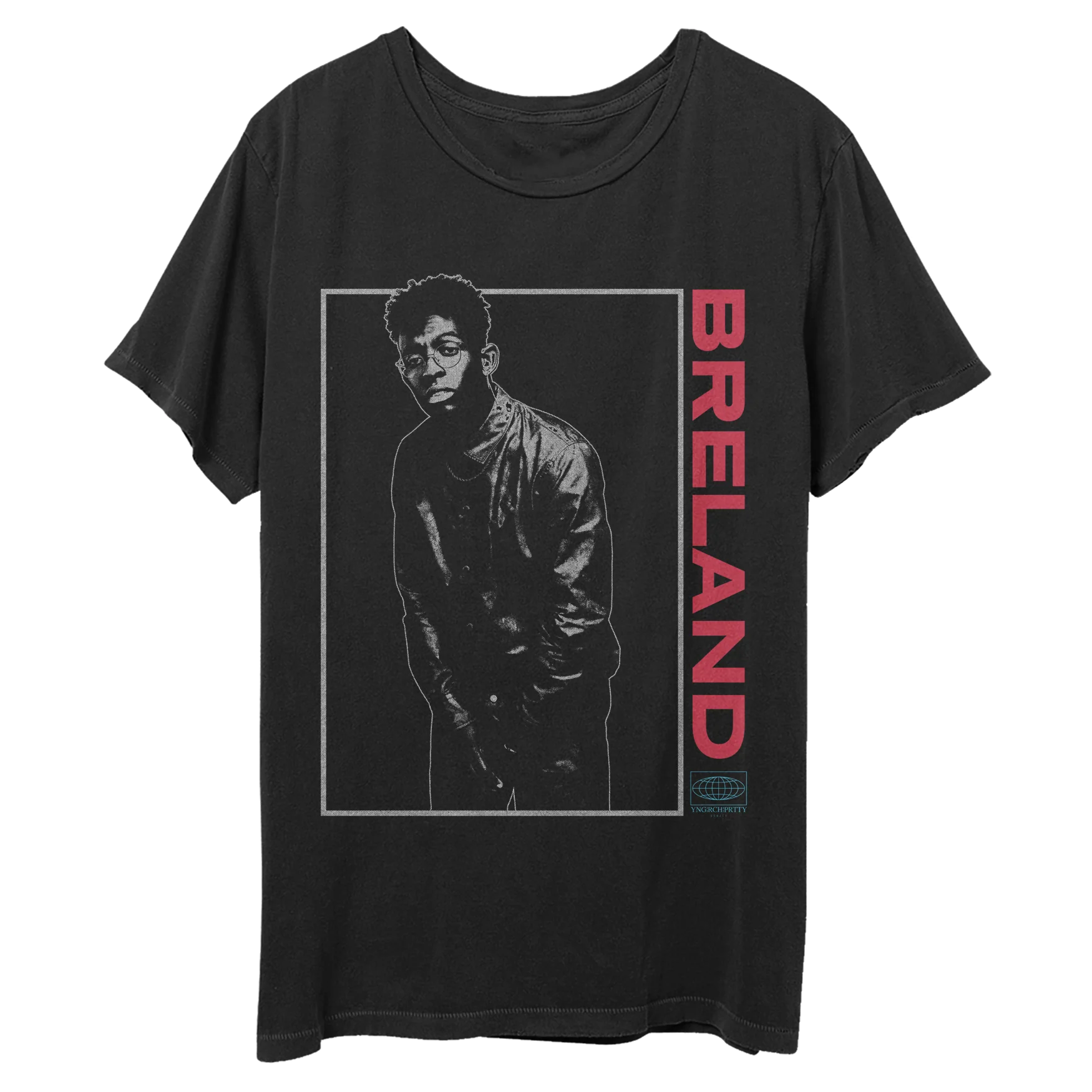 Breland Stencil Photo T-shirt in Black Unisex Fit