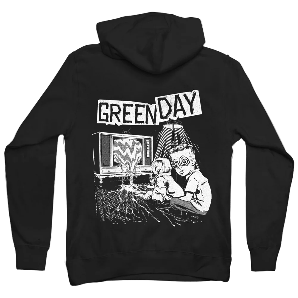Green Day TV Wasteland Zip Hoodie Black Unisex Sweatshirt