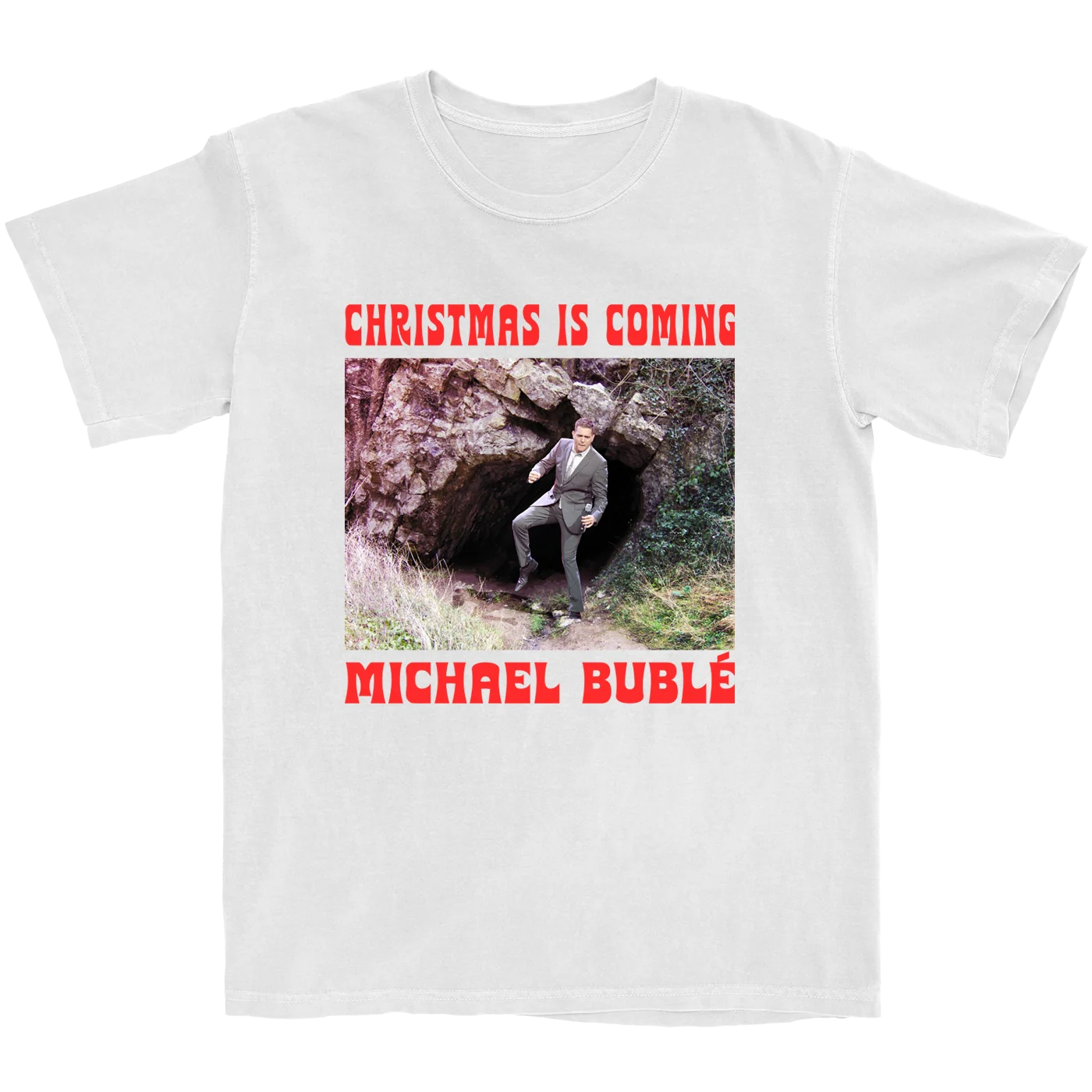 Michael Buble Christmas Is Coming 白色 T 恤