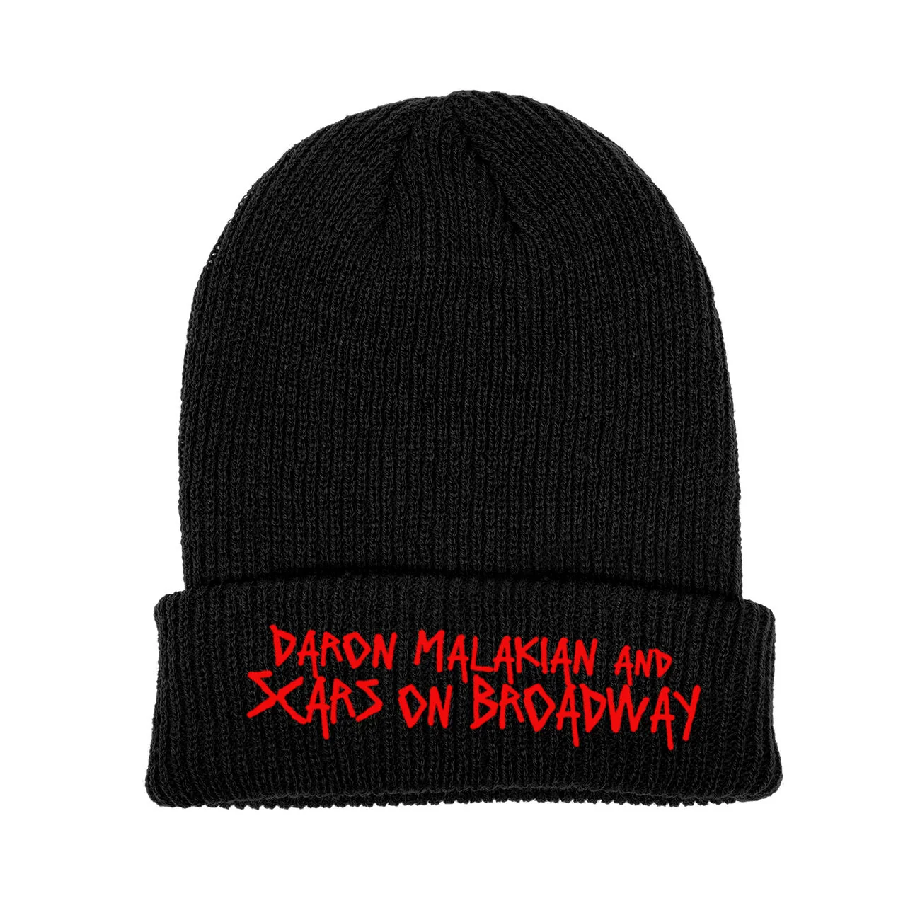 Scars On Broadway DMSOB Beanie in Black with Red Lettering