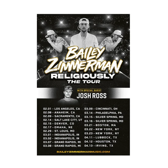 Religiously. The Tour. 海报 12x18 Bailey Zimmerman